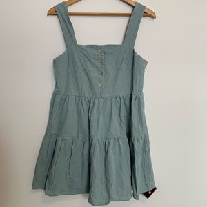 NWT Zaful Sun Dress Size 6 Blue/Green with buttons